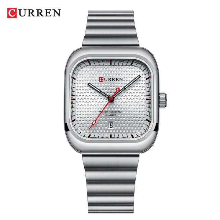 CURREN 8460 new arrival Sport Square Dial Quartz Men's Wristwatches Stainless Steel Bracelet