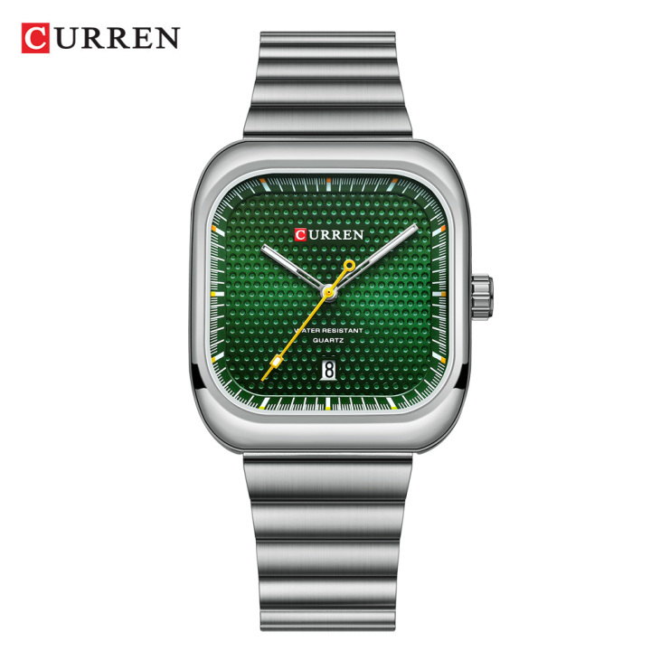 CURREN 8460 new arrival Sport Square Dial Quartz Men's Wristwatches Stainless Steel Bracelet
