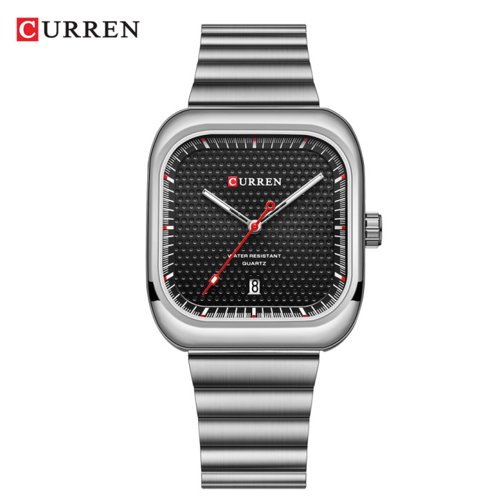 CURREN 8460 new arrival Sport Square Dial Quartz Men's Wristwatches Stainless Steel Bracelet