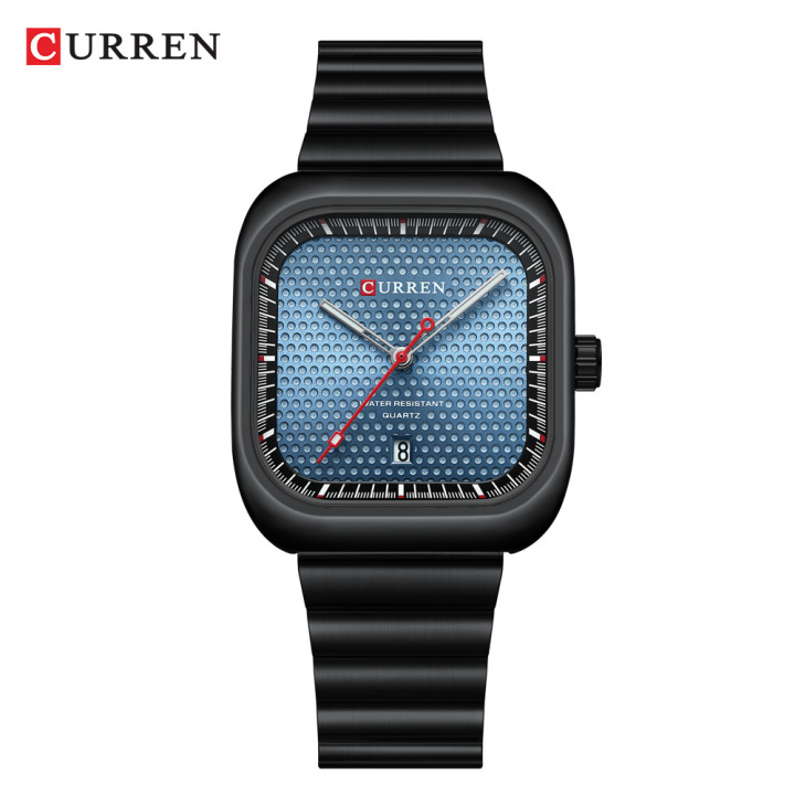 CURREN 8460 new arrival Sport Square Dial Quartz Men's Wristwatches Stainless Steel Bracelet