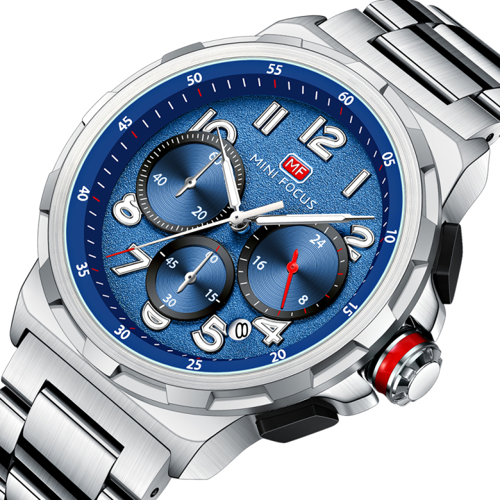 MINI FOCUS MF0492G New Design Fashion Men Quartz Watches Chronograph Waterproof Male WristWatches