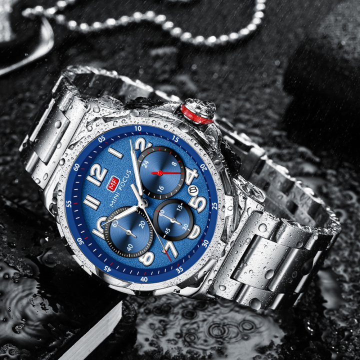 MINI FOCUS MF0492G New Design Fashion Men Quartz Watches Chronograph Waterproof Male WristWatches
