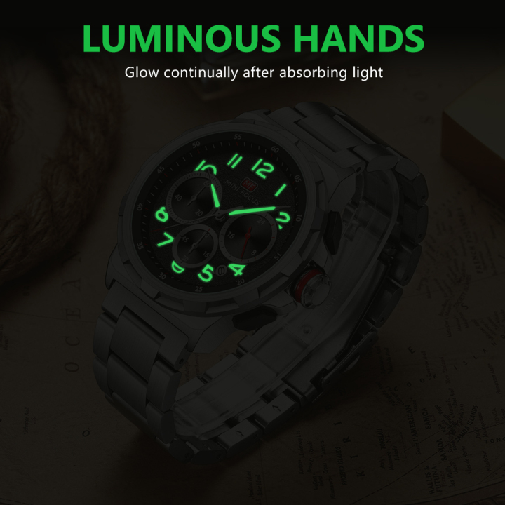 MINI FOCUS MF0492G New Design Fashion Men Quartz Watches Chronograph Waterproof Male WristWatches