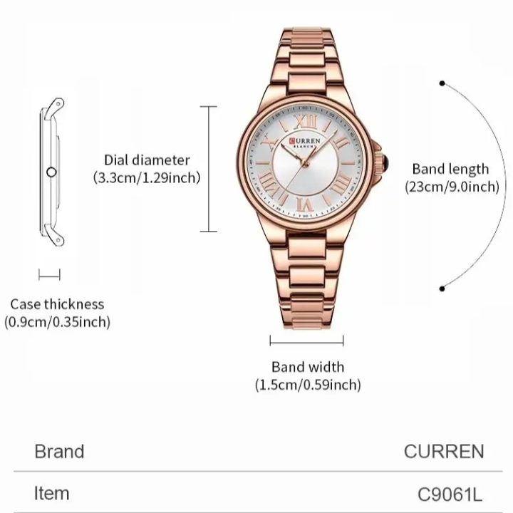 CURREN New Design 9061 Ladies Fashion Analog Quartz Watches Relogio Feminino