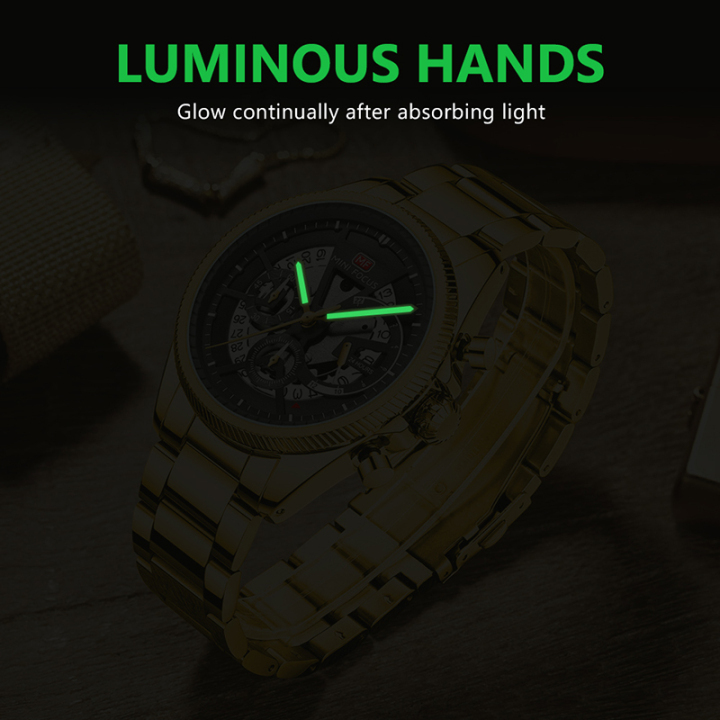 New Arrival MINI FOCUS 0490 Stainless steel band luminous hollow out Casual watch