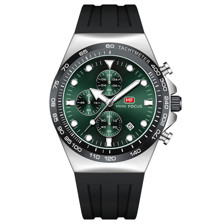 MINI FOCUS 0488 new design luxury men quartz watch silicone chronograph date display business wrist watch