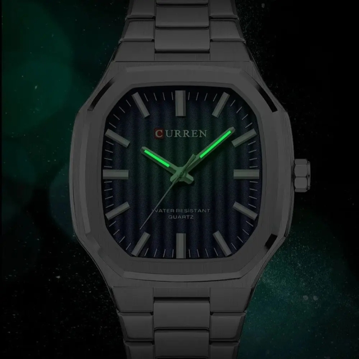 New Arrival CURREN 8458 Silver Blue Stainless Steel Analog Quartz Watches