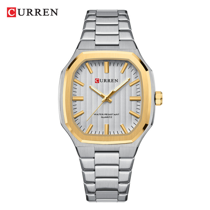 New Arrival CURREN 8458 Silver Blue Stainless Steel Analog Quartz Watches