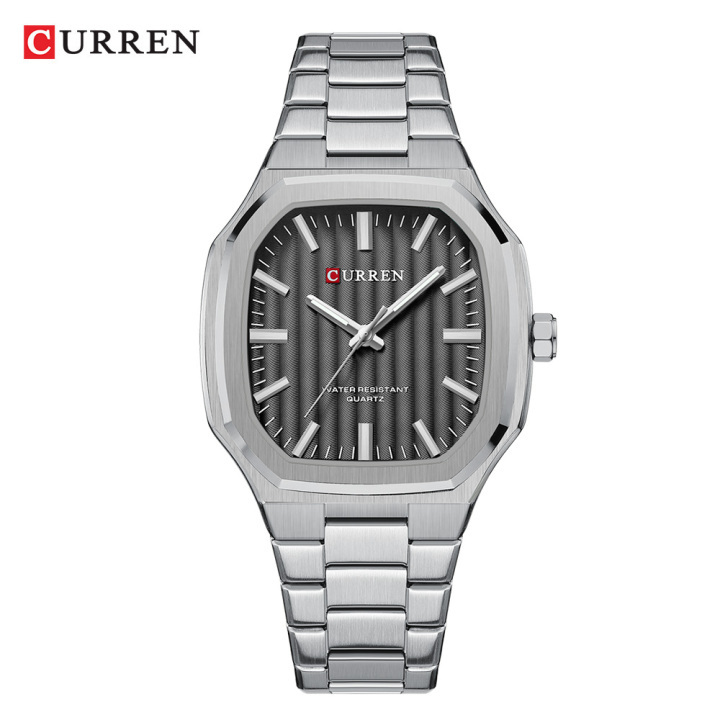 New Arrival CURREN 8458 Silver Blue Stainless Steel Analog Quartz Watches