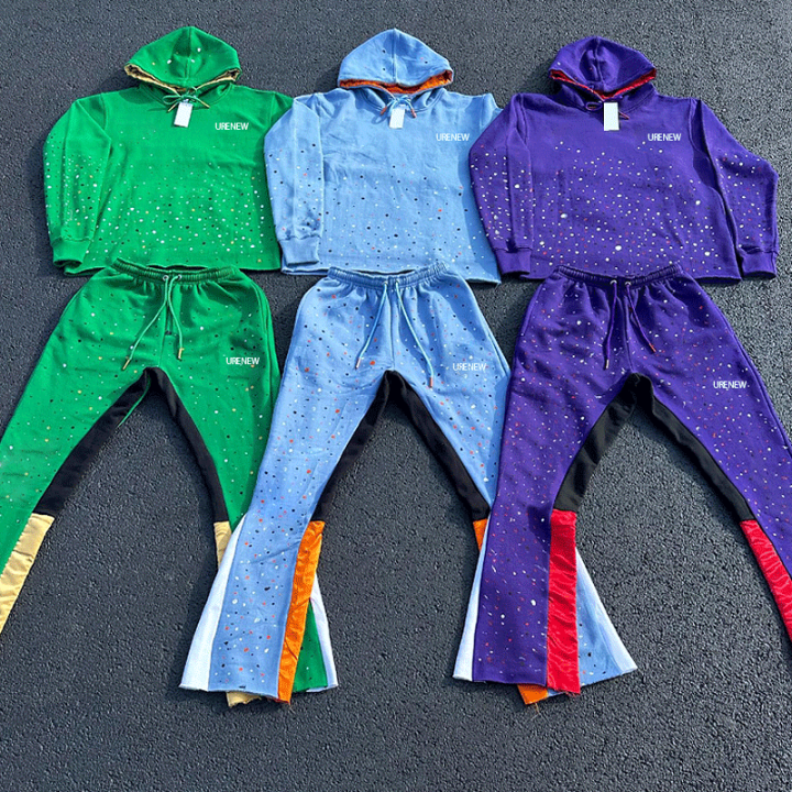 Custom logo High Quality sweatpants and hoodie set Sports Suit Track Suits Trousers Two Piece Set fleece Tracksuit For Men