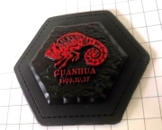 metal patch with leather, metal patch with pvc