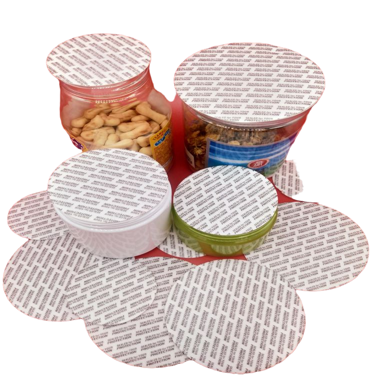 High Quality Custom Logo Printing Pressure Sensitive Liner "Sealed for Your Protection"  Sealing Liner wads
