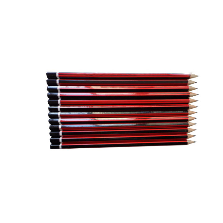 high quality OEM brand red/black stripped HB&2BPENCILwooden pencils with black dip end in bulk packing