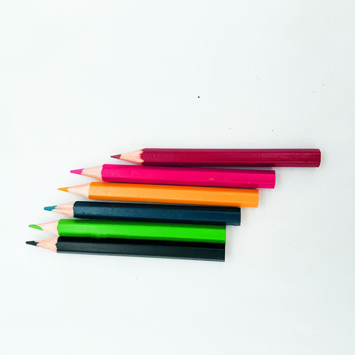 Nice drawing 3.5" children half size multi coloured wooden pencil