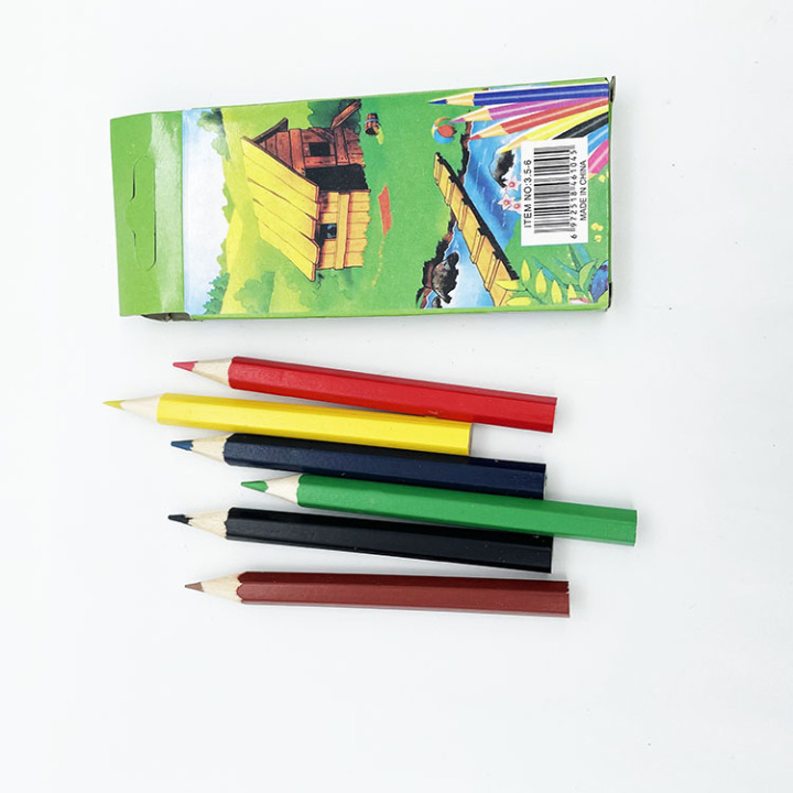 Nice drawing 3.5" children half size multi coloured wooden pencil