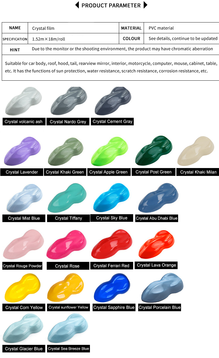 1.52*18M Fashion Grey Color Change Car Wrapping Crystal Glossy Warp Vinyl Film 1.52*18M Fashion Grey Color Change Car Wrapping Crystal Glossy Warp Vinyl Film Car Wrap Vinyl Film