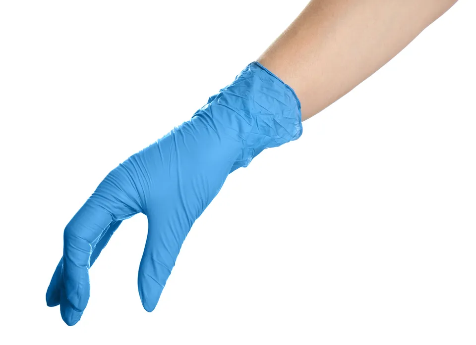 Work Cleaning Disposable Blue Pure Nitrile Gloves Water Proof Chemical Resistant 100 pcs Box