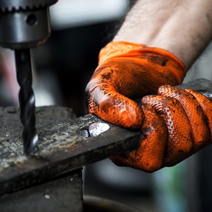 7 Mil Mechanic Diamond Textured Orange Disposable Heavy Work Strong Auto Repair