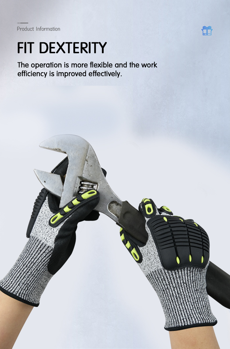 Wholesale Custom TPR Mechanic Gloves Working Impact Resistant Safety Protective Hand Cut Resistant Gloves