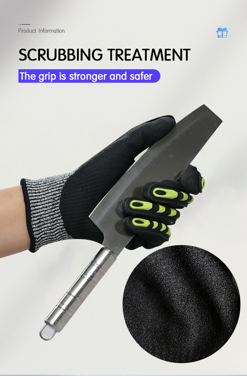 Wholesale Custom TPR Mechanic Gloves Working Impact Resistant Safety Protective Hand Cut Resistant Gloves