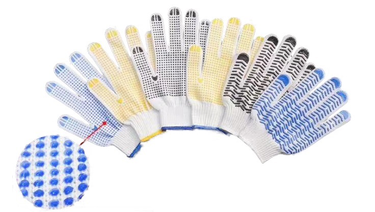 High Quality Cheap Labor Protection pvc dotted working gloves Safety Work pvc dotted cotton Knitted Cotton Gloves for sale