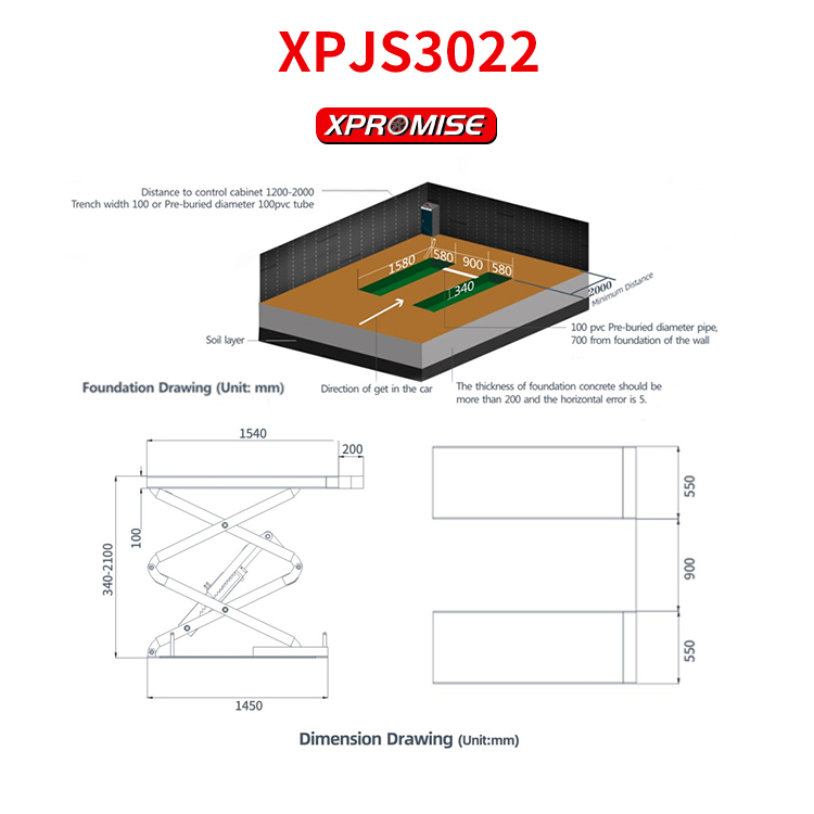 XPROMISE HOT SELLING CAR SCISSOR LIFT/GARAGE EQUIPMENT/HYDRAULIC CAR LIFTER WITH CE CERTIFICATE XPJS3022 Yantai Lift Equipment co., ltd car scissor lift,hydraulic car lifter