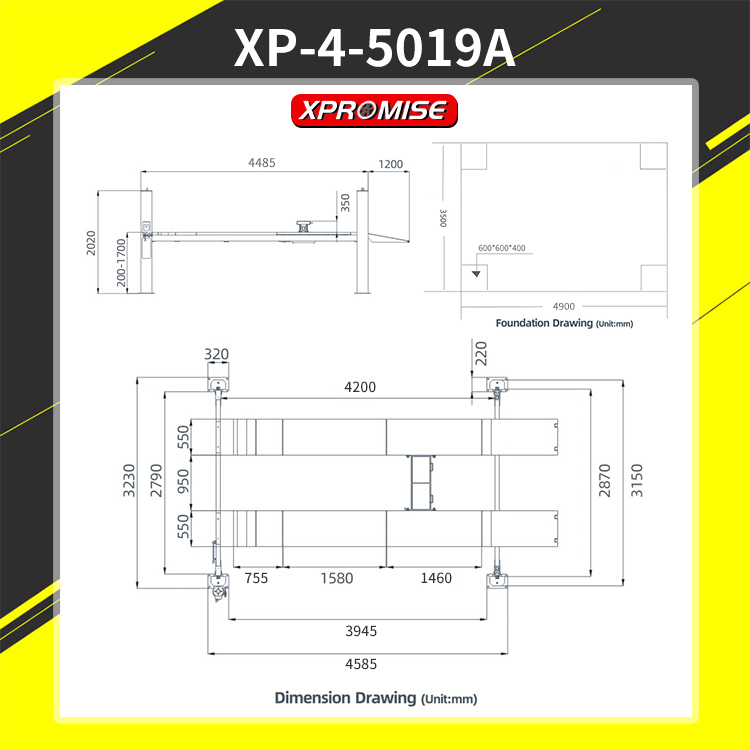 XPROMISE 4 POST CAR LIFT/CAR LIFTS/AUTO LIFTING MACHINE FOR SALE XP-4-5019A Yantai Lift Equipment co., ltd 4 post car lift,auto lifting machine