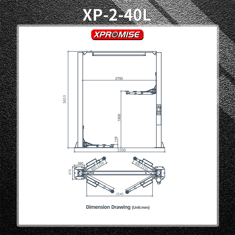 XPROMISE CAR LIFTS/AUTO LIFTING MACHINE/TWO POST LIFT XP-2-40L Yantai Lift Equipment co., ltd XPROMISE CAR LIFTS/AUTO LIFTING MACHINE/TWO POST LIFT XP-2-40L