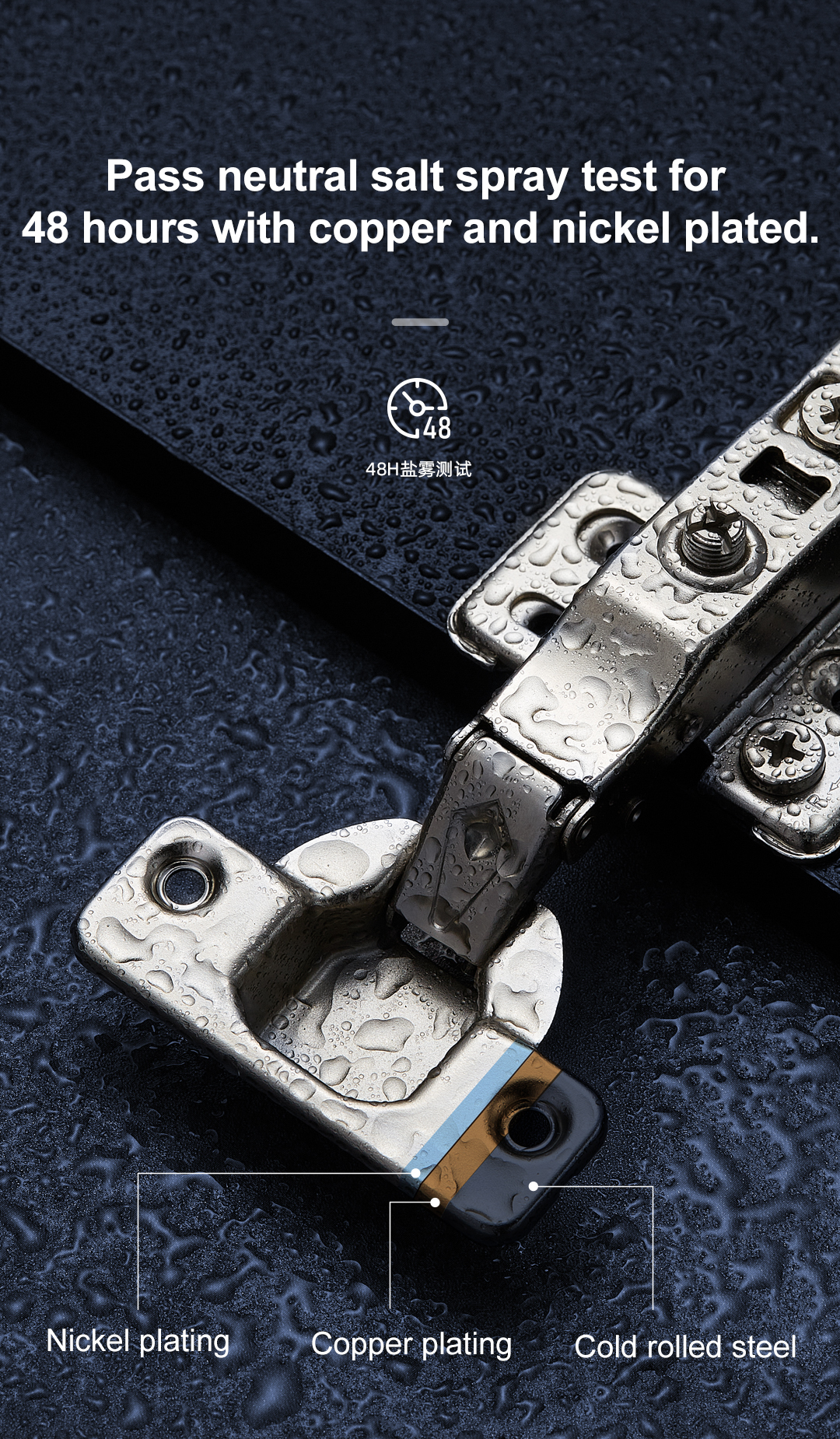 3D Clip On Soft Closing Hinge Adjustable Hydraulic Concealed Hinge for Kitchen Door Cabinet  