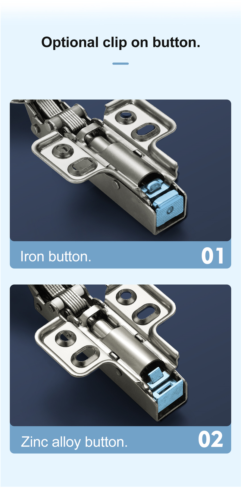 Clip On Insert Soft Closing Hinge Hydraulic 4 hole Door Hinge for Furniture Kitchen Cabinet  