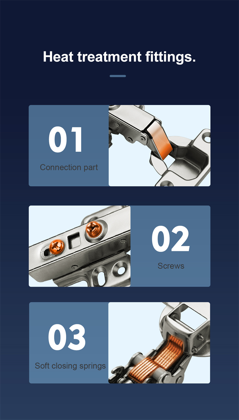 Clip On Insert Soft Closing Hinge Hydraulic 4 hole Door Hinge for Furniture Kitchen Cabinet  