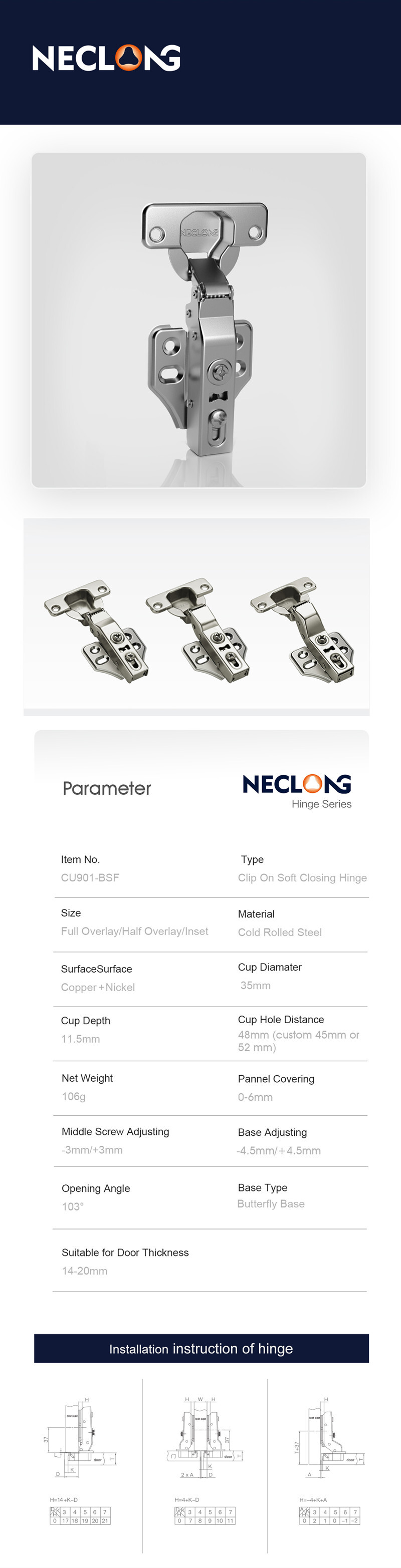 Soft Closing Hinge Hydraulic Clip On Cabinet Door Hinge Butterfly Base Furniture Hardware  