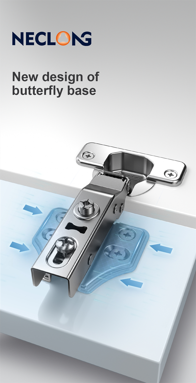 Fix Base Soft Closing Hinge Hydraulic Cabinet Door Hinge Furniture Hardware Copper And Double Nickel Plated  