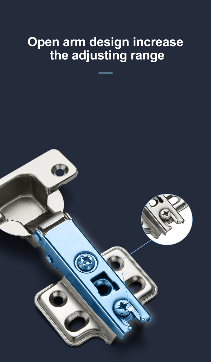 Two Way Normal Hinges without Hydraulic Full overlay Concealed Cabinet door Hinges 4 hole hidden door hinges  