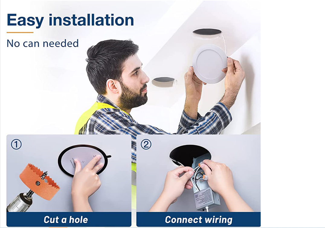 ETL certified 5CCT LED panel light recessed ceiling light with junction box