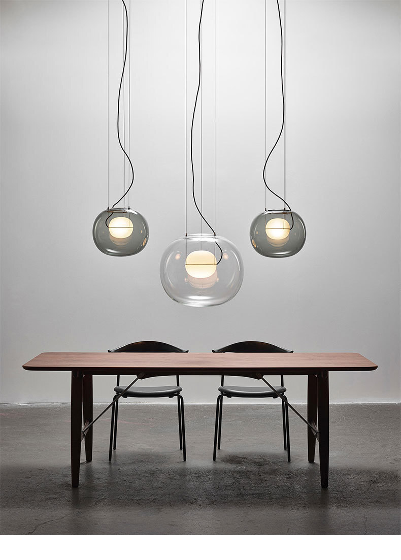 XRTECNA Luxury Chandelier Bubble Shaped Pendant Light Modern Glass Lamp