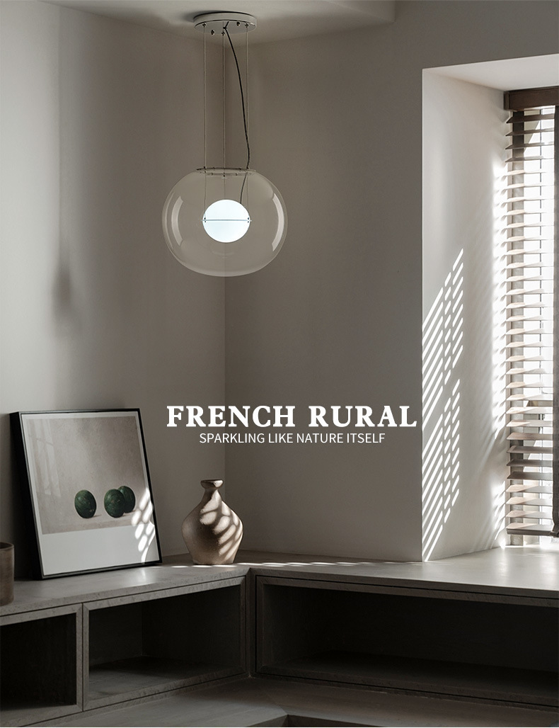XRTECNA Luxury Chandelier Bubble Shaped Pendant Light Modern Glass Lamp