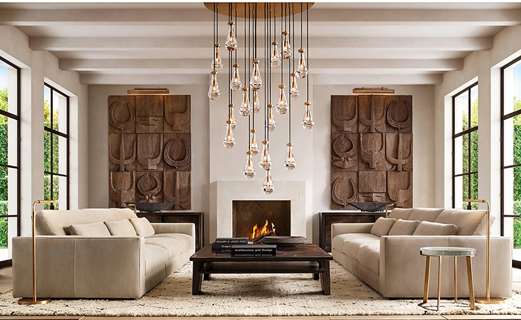 XRTECNA Rain Round Chandelier 60" Luxury Hanging Decoration Lighting