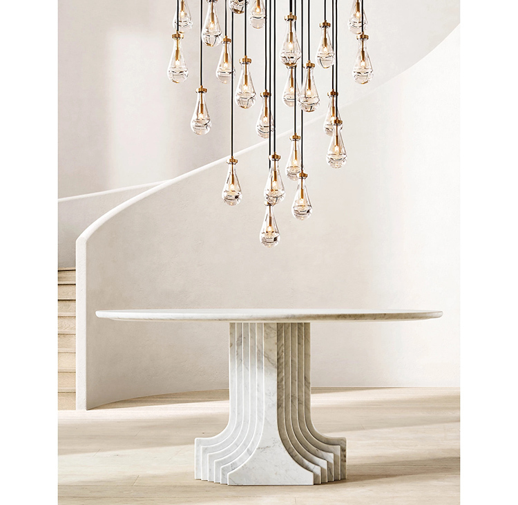 XRTECNA Rain Round Chandelier 60" Luxury Hanging Decoration Lighting