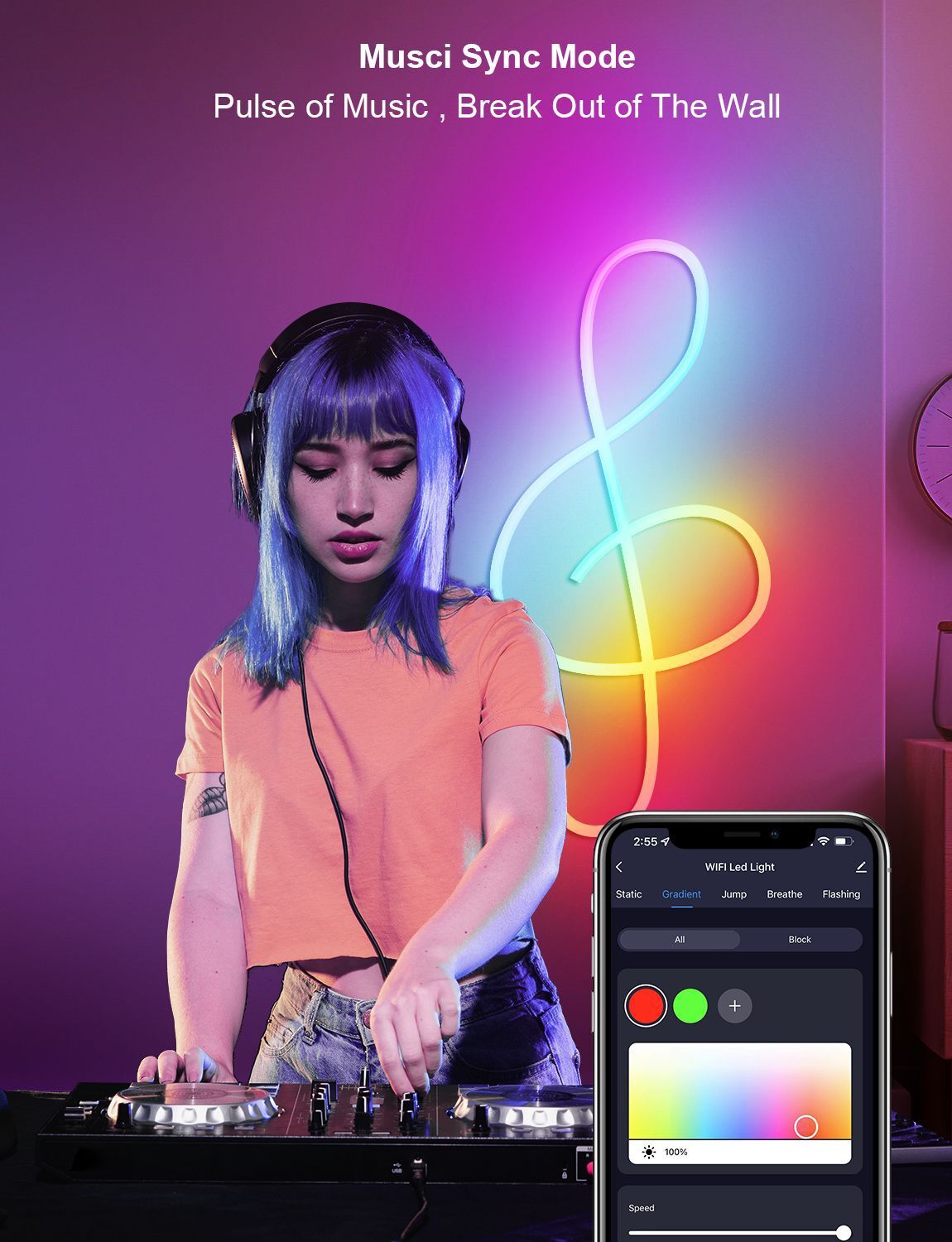 XRTECNA Tuya Smart Wifi Waterproof 3meter Flexible Led Neon Soft Neon Strip Top Silicone Light