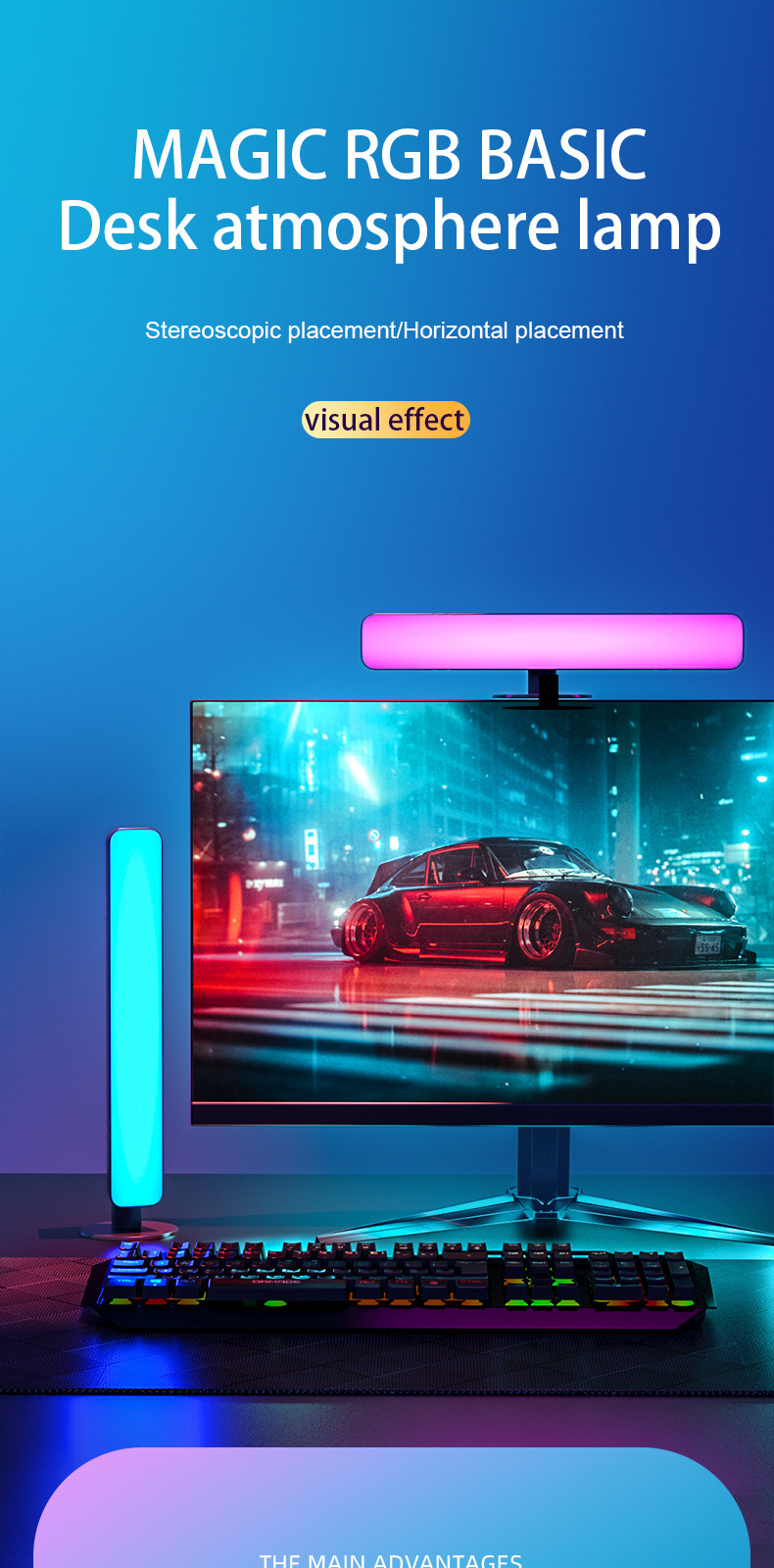 XRTECNA Amazon Bedroom RGB Atmosphere Computer Music Wireless Light