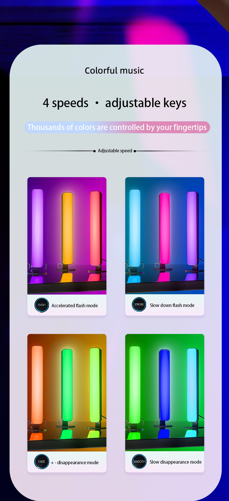 XRTECNA Amazon Bedroom RGB Atmosphere Computer Music Wireless Light