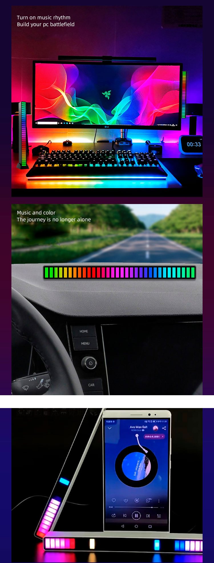 XRTECNA Rgb Voice Control Synchronous Rhythm Outdoor Handheld Atmosphere Light