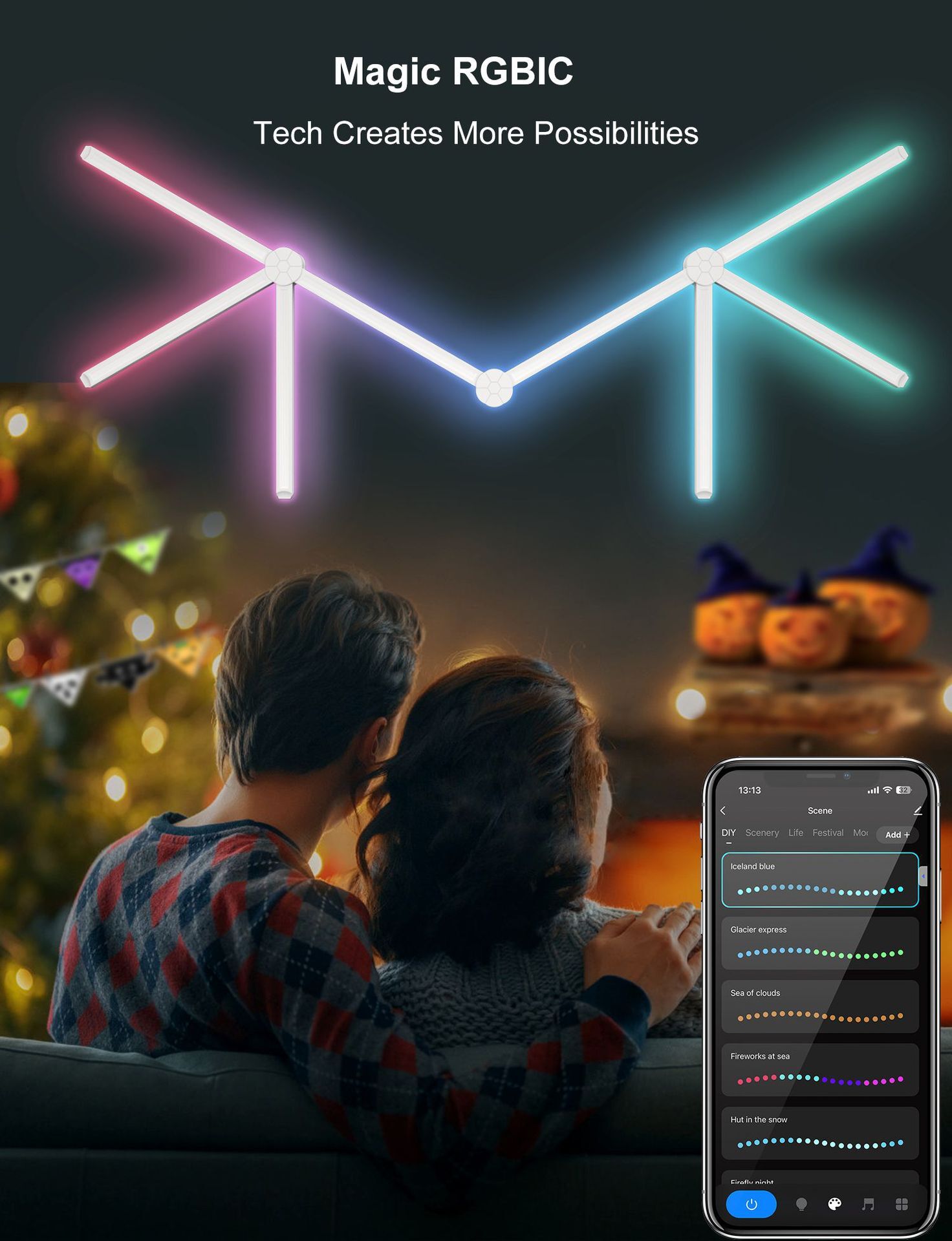 XRTECNA Tuya App Control Smart WIFI APP Control LED Lights for Decoration Home