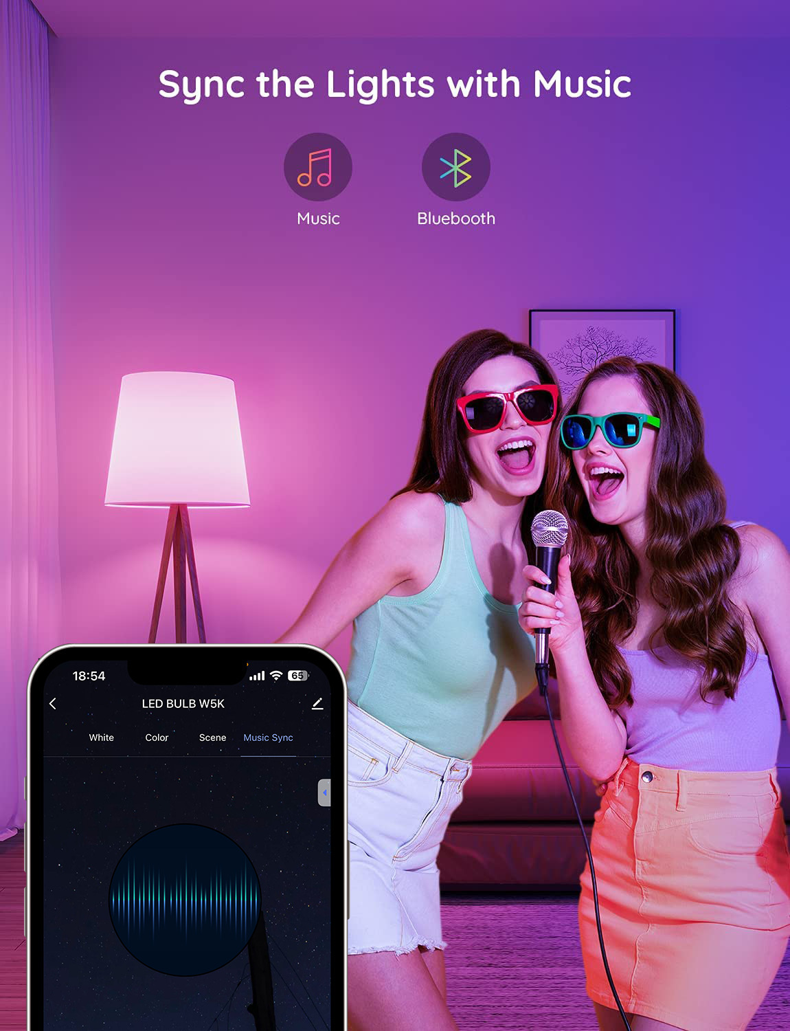 XRTECNA TUYA Smart WiFi Lamp Ampoule LED A19 Alexa RGB Multicolor Dimmable Light Bulb