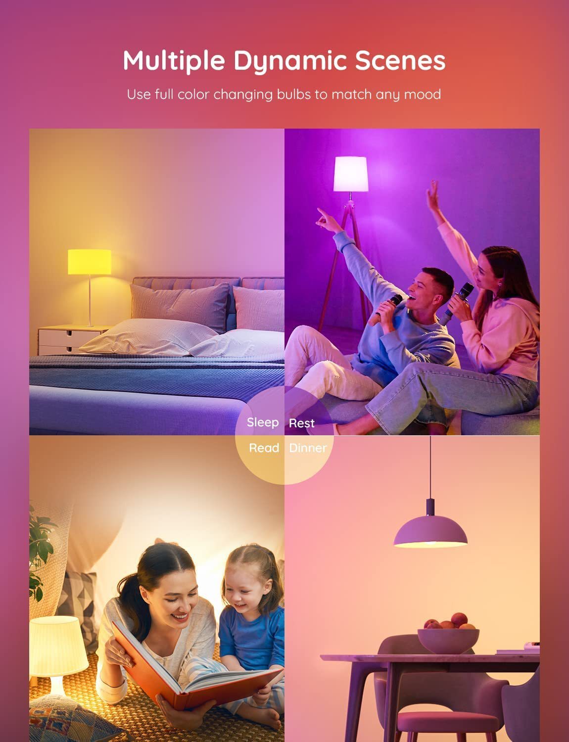 XRTECNA TUYA Smart WiFi Lamp Ampoule LED A19 Alexa RGB Multicolor Dimmable Light Bulb