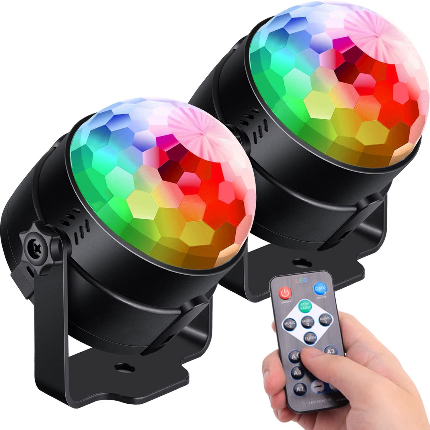 XRTECNA Magic Disco Lights With RGB-7 Color Sound LED Party Effect color changing Disco Ball Light Sound Activated Rotating 5W LED