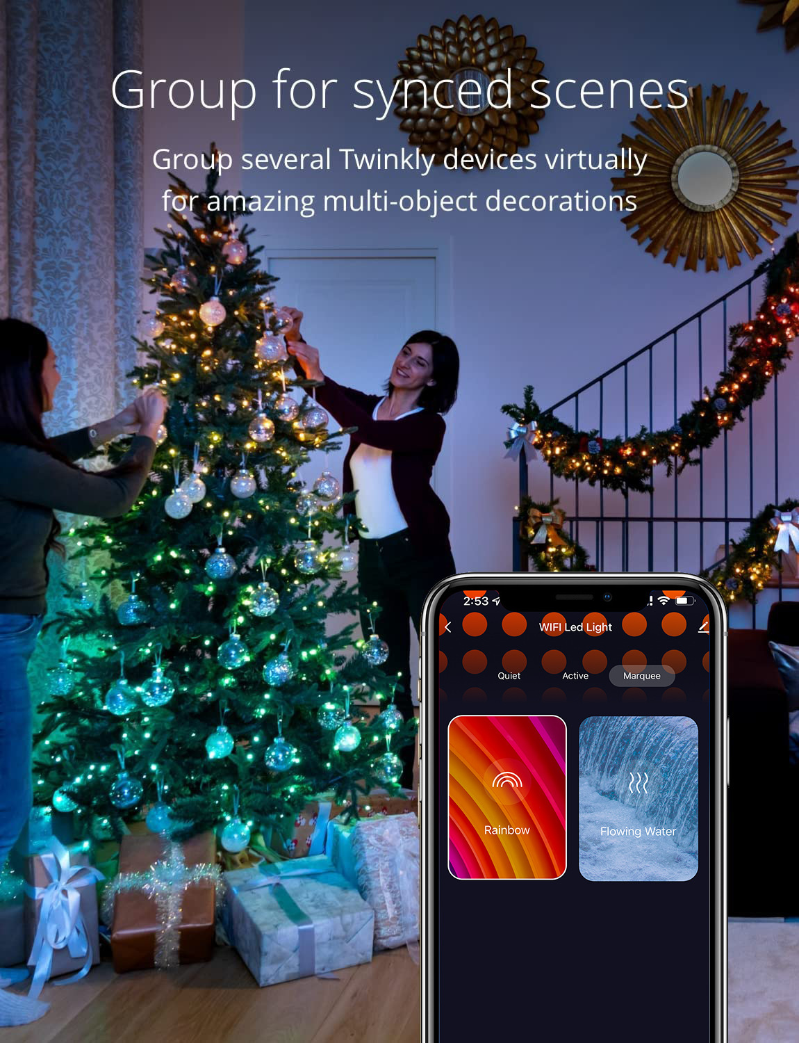 XRTECNA TUYA Smart Wifi Controlled Illusion LED Light String Christmas Party Decoration Light