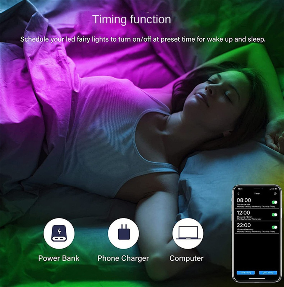 XRTECNA TUYA Smart Wifi Controlled Illusion LED Light String Christmas Party Decoration Light