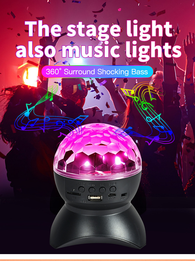 XRTECNA 2024 New Style Projector Speaker Atmosphere USB Light Gift Sound Control LED Star Night Light Music Player LED